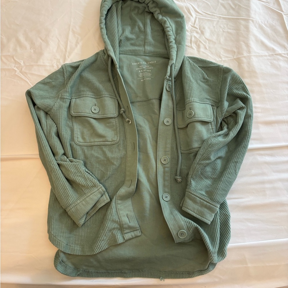 American Eagle Outfitters Green Hooded Jacket